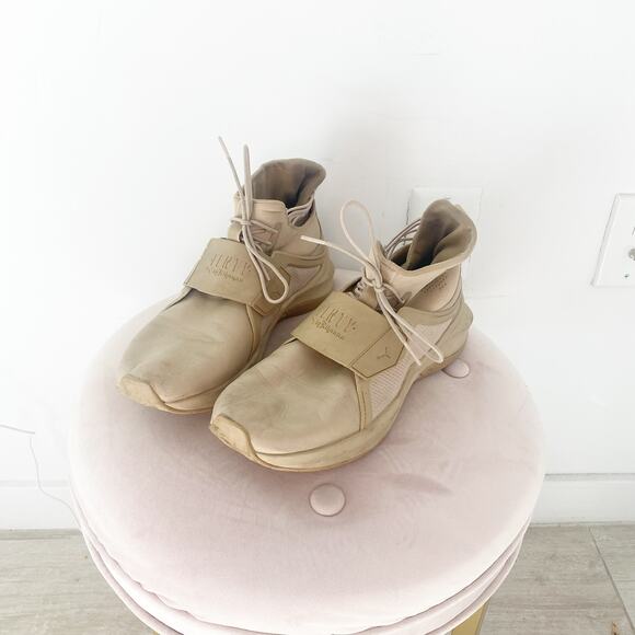 Fenty Puma Rihanna The Trainer Hi Beige Sneakers Size 9 - Picture 1 of 9